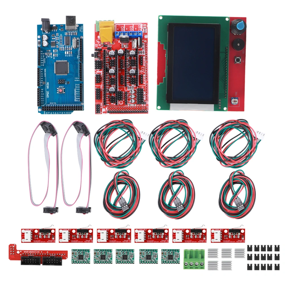 3D Printer Kit RAMPS 1.4 12864 Controller + A4988 Chip Board Parts Fit for Reprap