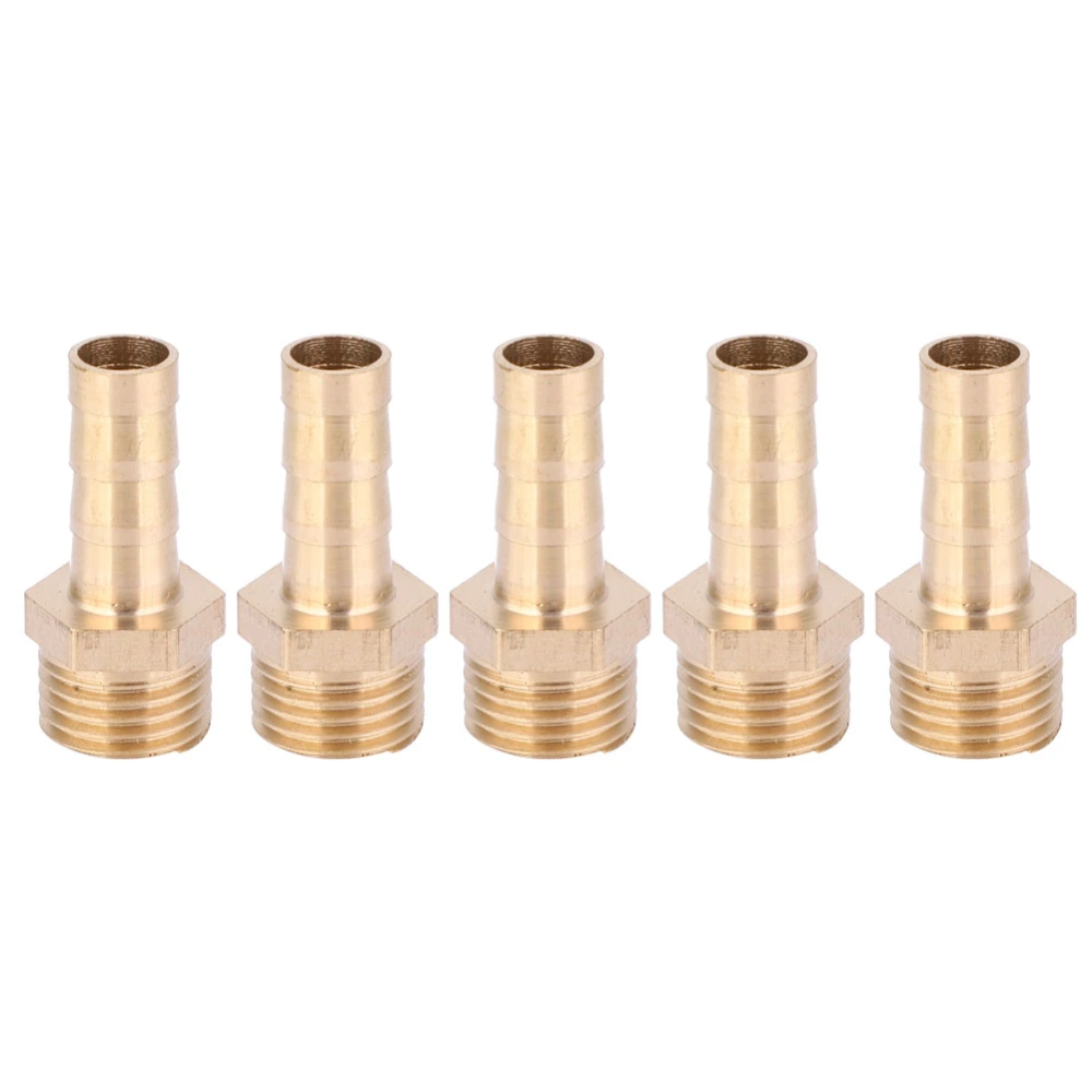 5pcs G1/4 Male Thread Barb Connector Brass Pipe Fitting Connector Joint for Gas Liquid8mm