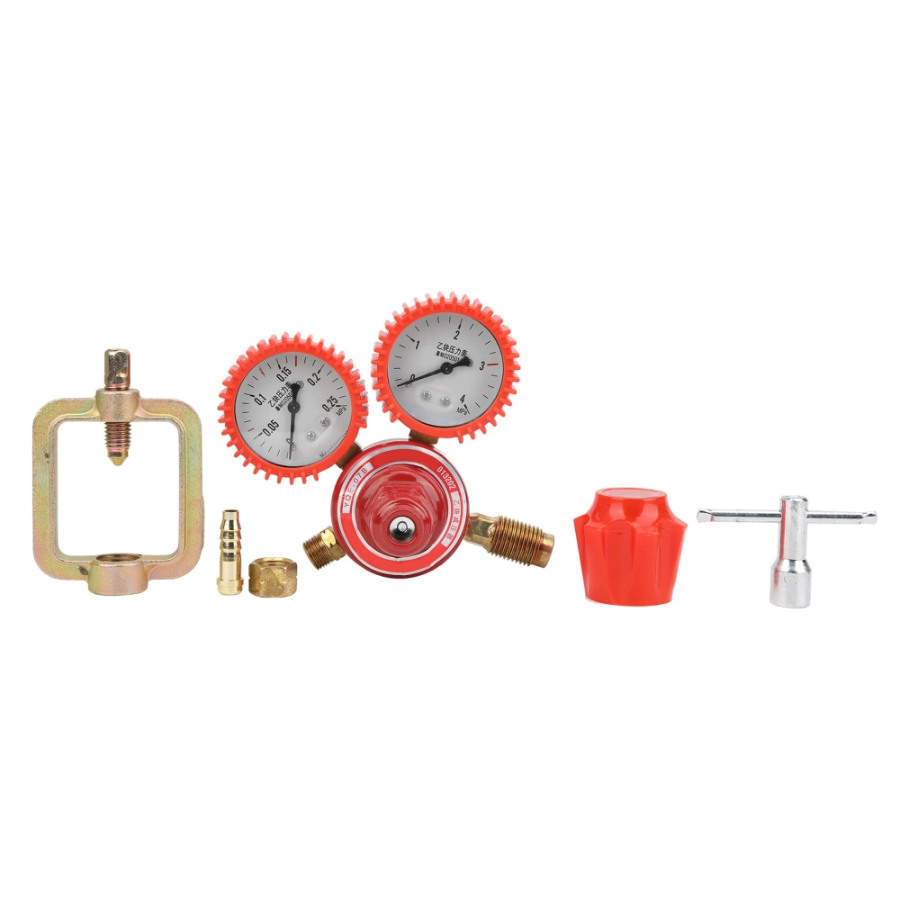 Pressure Reducing Valve Red Alloy Steel Acetylene Reducer Tools YQE‑03A G5/8in 12m/h