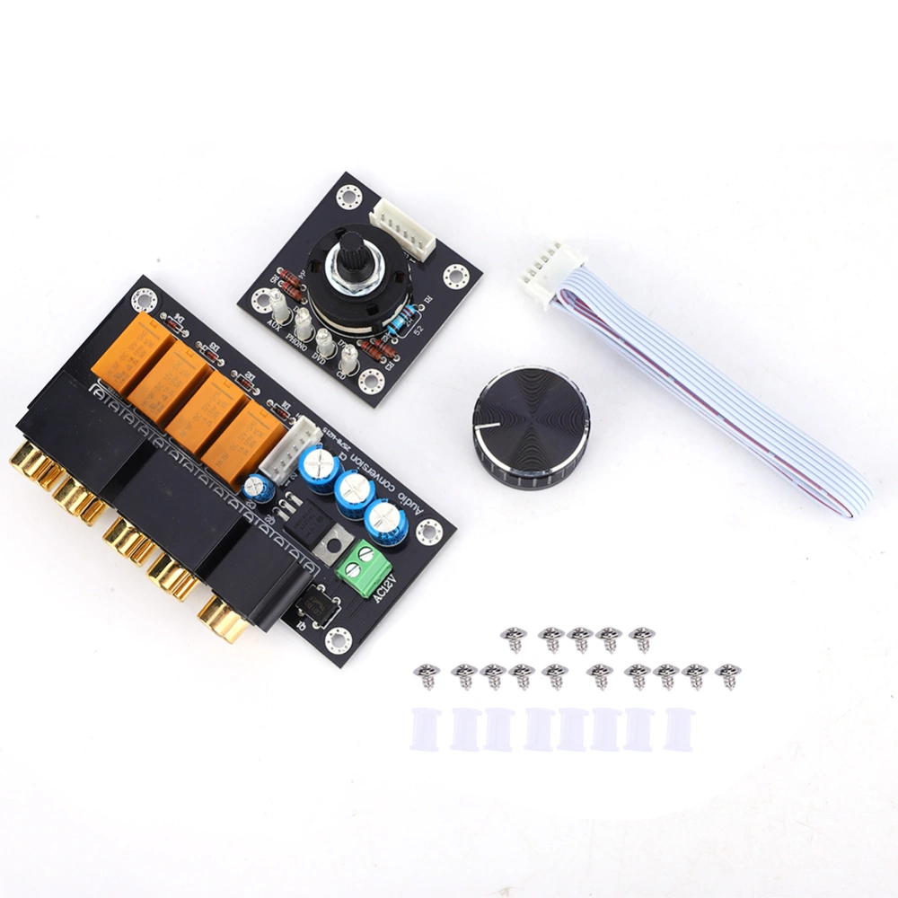 Audio Signal Selection Board 4 Way Audio Input Switching Input Board Selector AC12~15V