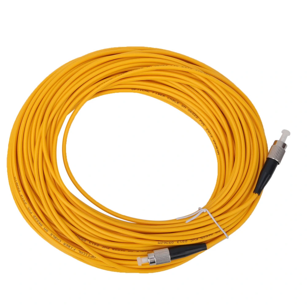 20m FC/UPC to FC/UPC Single Mode Optical Fiber Patch Cable Cord Yellow