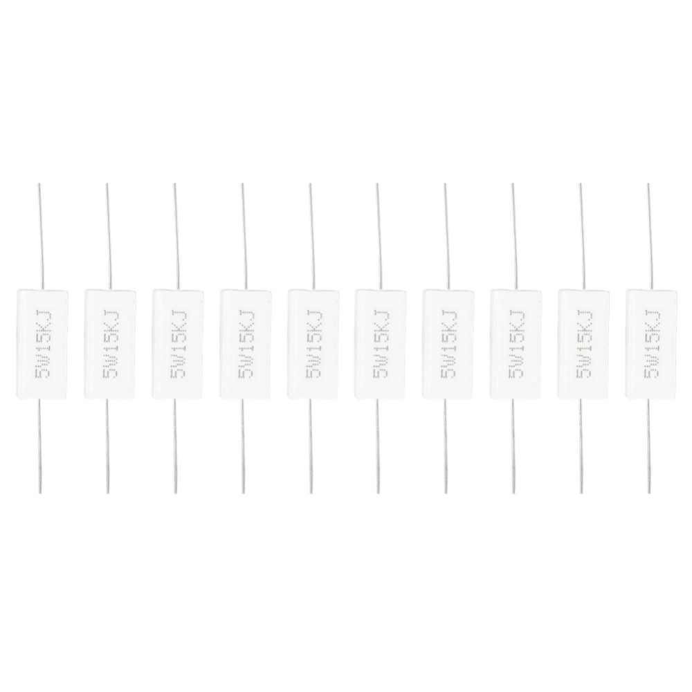 10Pcs Cement Resistor Power Resistance Accuracy ±5% Electronic Components 5W(15KR)