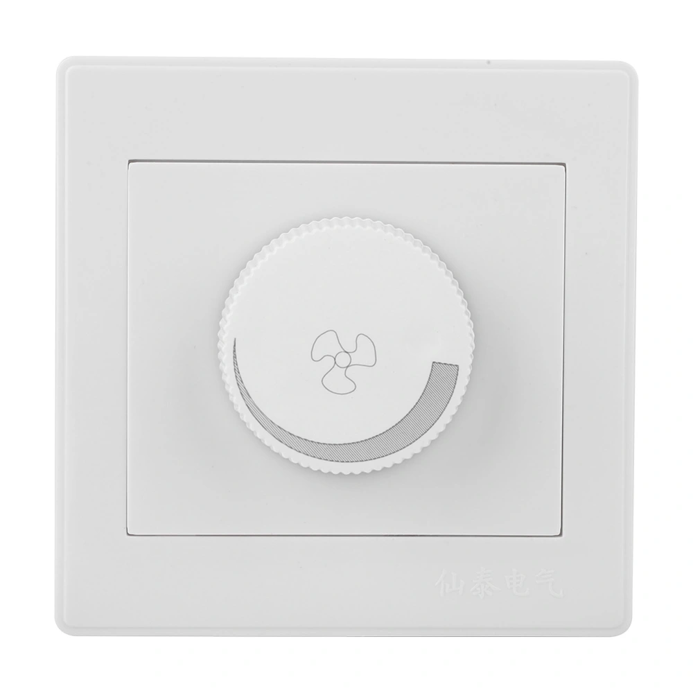 Ceiling Light Fan Speed Control Switch White Wall Panel Knob AC250V 100W 86x86mm