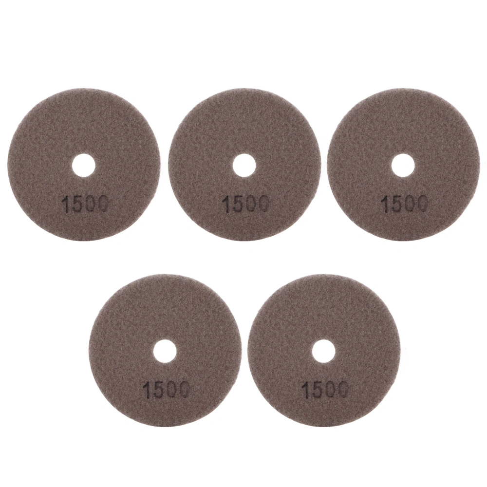 5Pcs 4in Diamond Wet Polishing Pads Soft Grinding Disc Kit for Marble Granite Ceramics1500 Grits