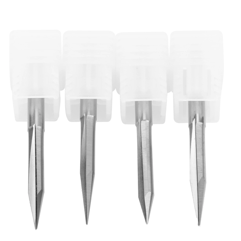 4Pcs VShaped Carving Cutter 2Edged Engraving Bit 4x0.3x15°/4x0.3x20°/4x0.3x25°/4x0.3x30°