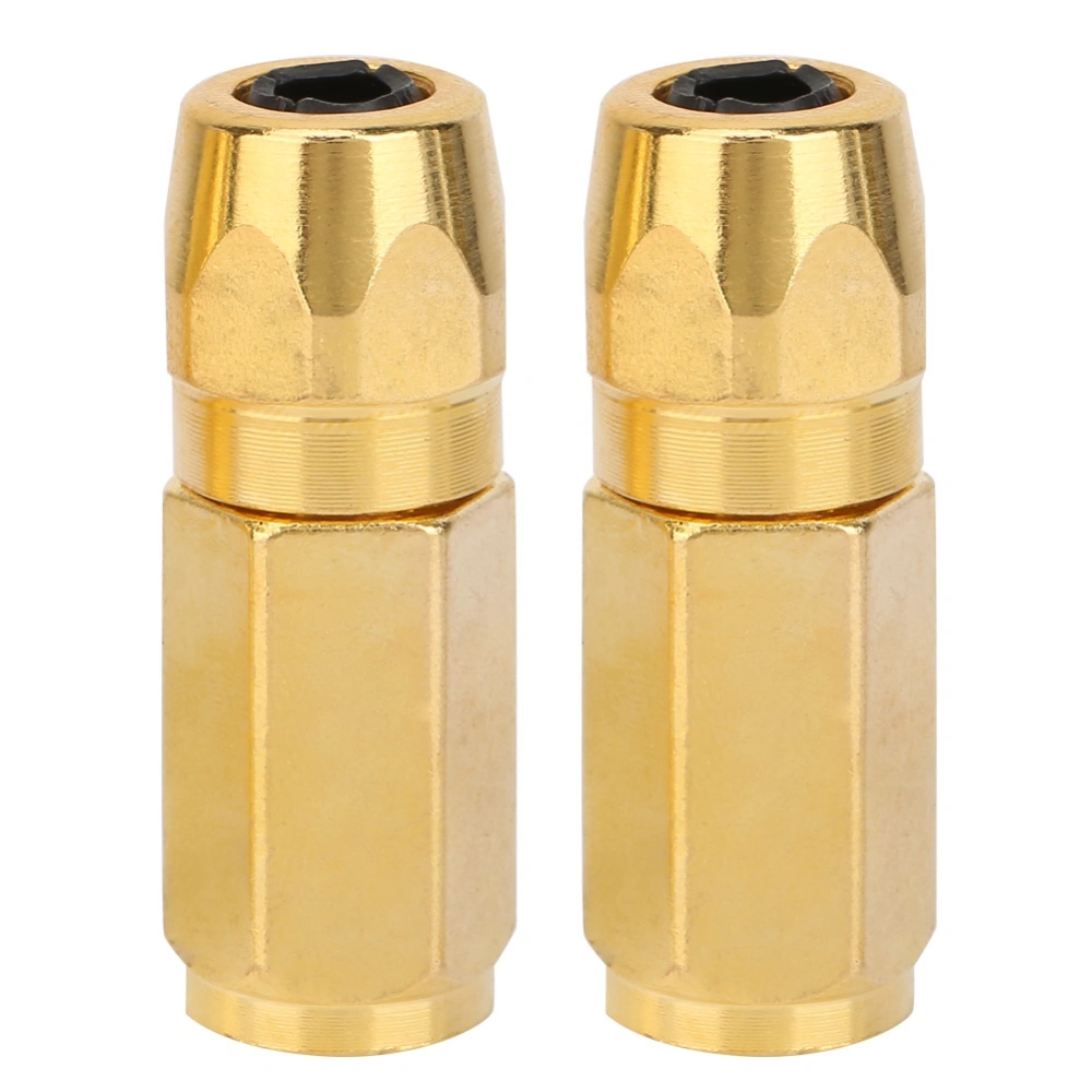 2PCS Replacement Grease Flat Nozzle Fitting Nipple Grease Gun Lubrication Accessories(Gold)