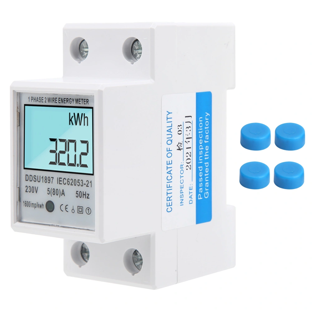 DDSU1897 Intelligent Energy Meter Single Phase Din Rail Micro Digital Power Meter with Backlight