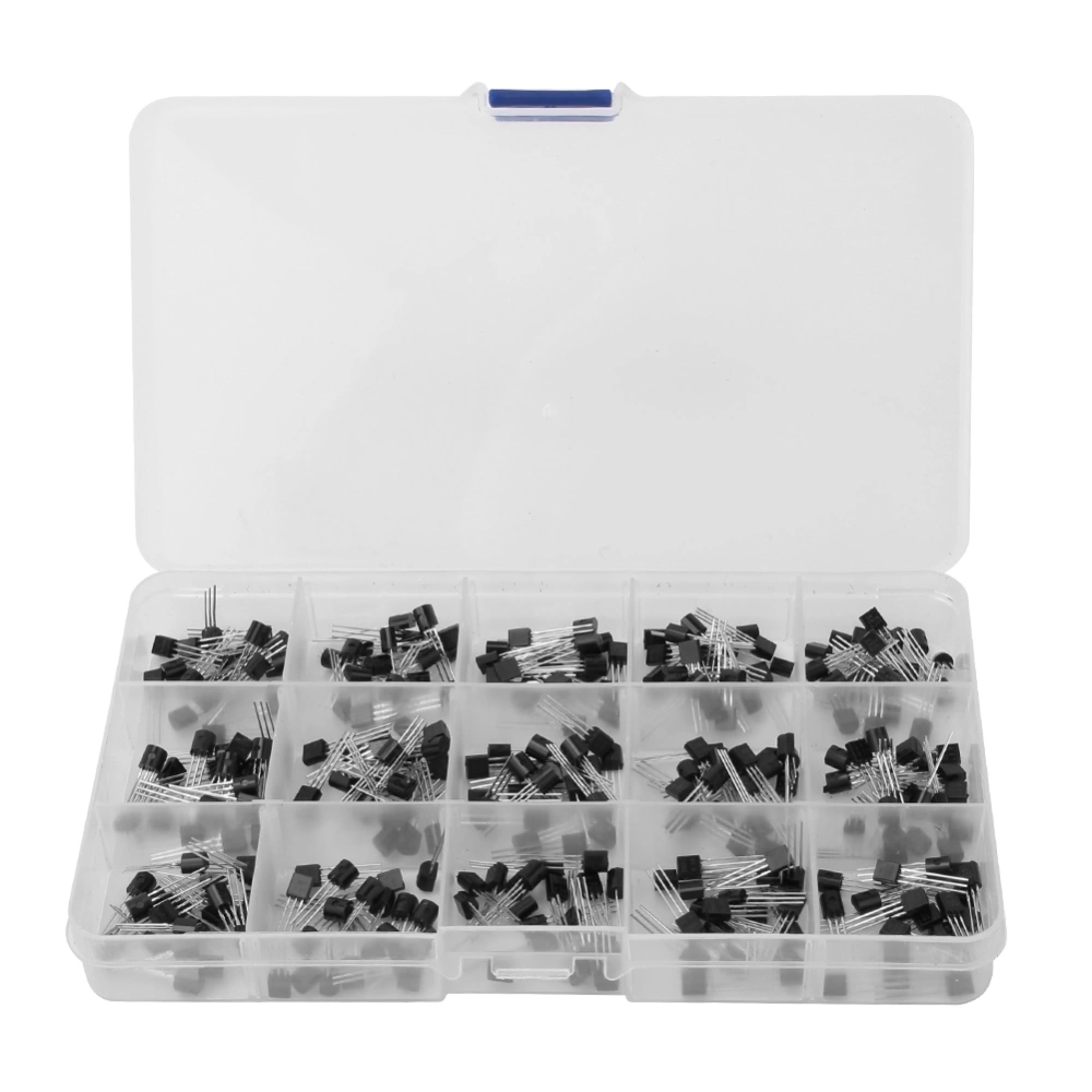 300Pcs 15 Triode Assorted Kit Transistor Assortment DIY Kit TO-92 S9012 S9013 S9014 S8050 S8550