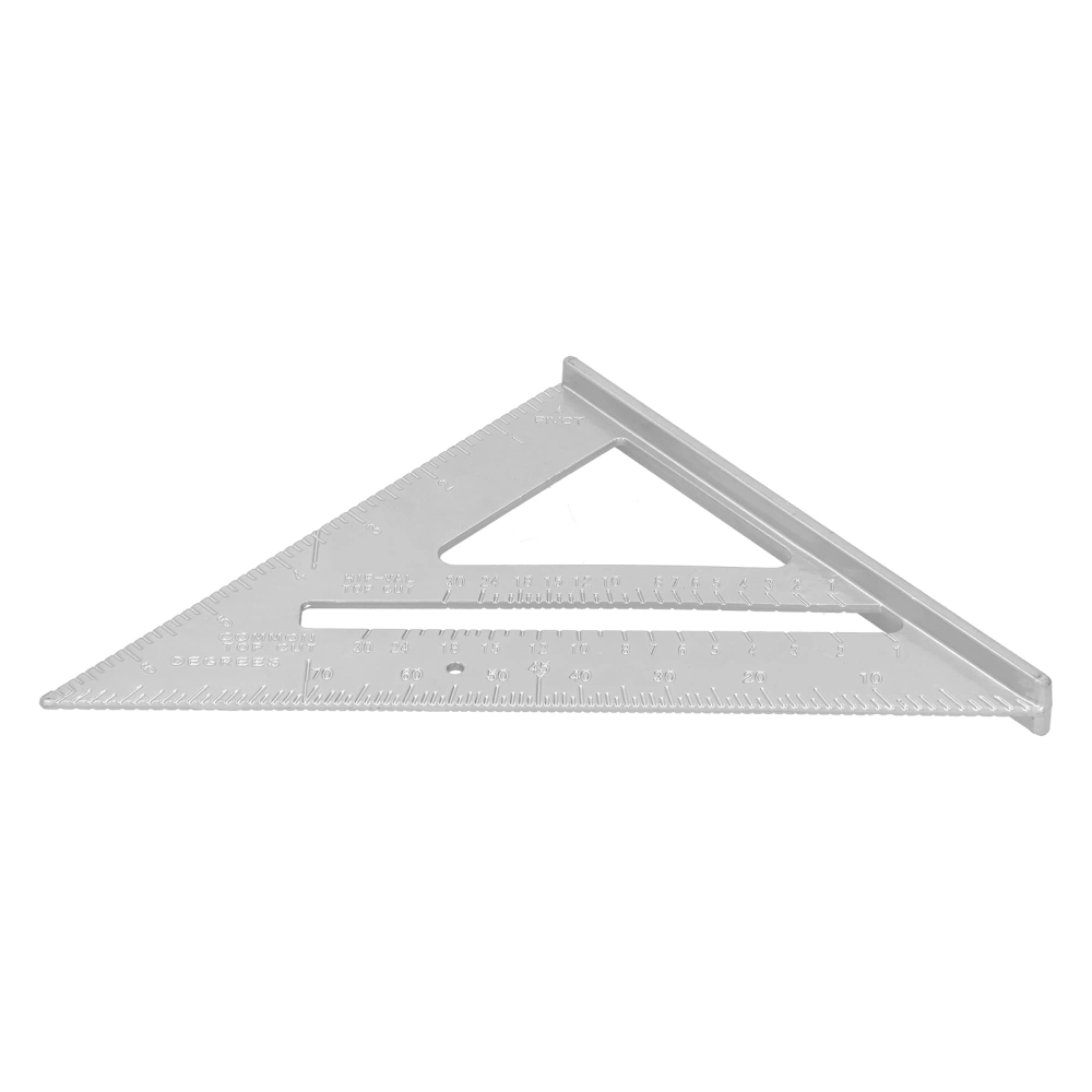 7inch Triangle Ruler Aluminum Alloy Clear Scale Measuring Right Angle Triangle Ruler