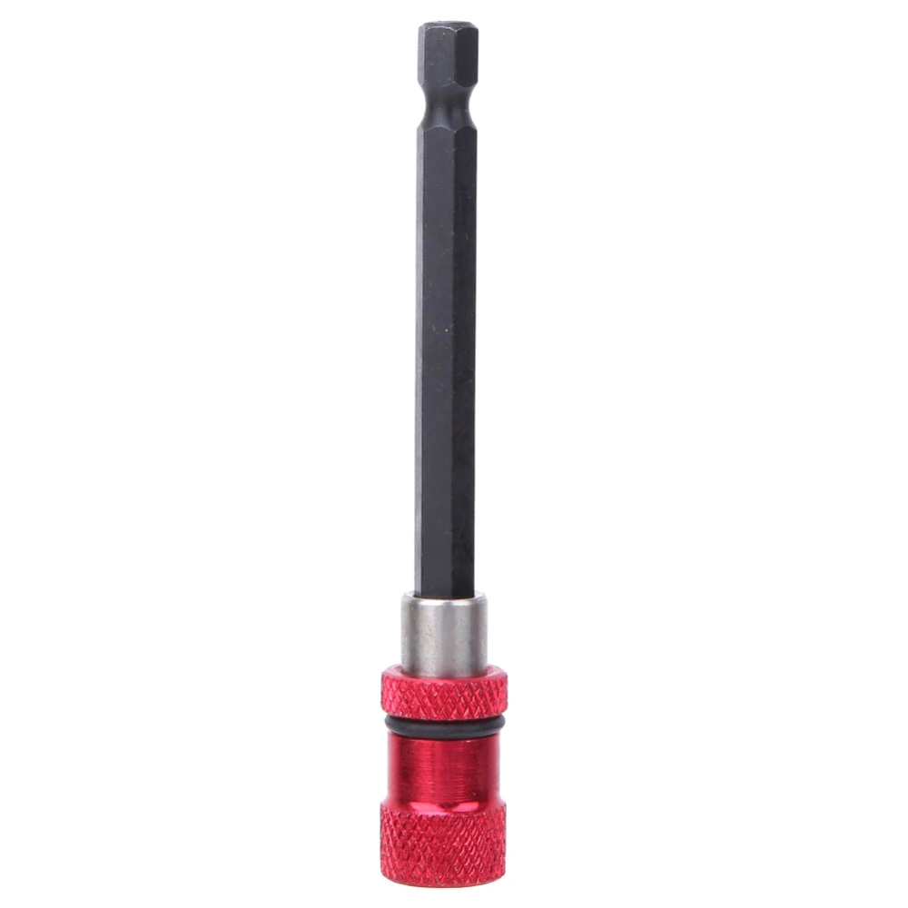 Red Stainless Steel Screwdriver Bit Holder 1/4-Inch Quick Release Magnetic Extension Rod100mm