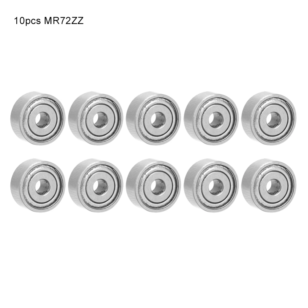 10pcs MR Type Double-sided Sealing Ball Bearings Deep Groove Steel Bearings (MR72ZZ 2*7*3mm)