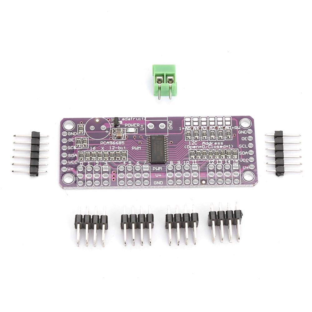 PCA9685 16-Channel 12 bit PWM Servo Driver I2C Interface Fit for Arduino Raspberry