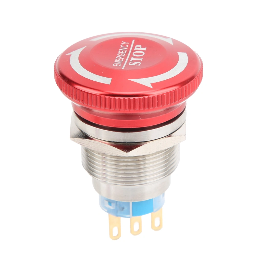 22mm Waterproof Emergency Stop Push Button Switch SelfLock Mushroom Head Button Switch(3 Pin )