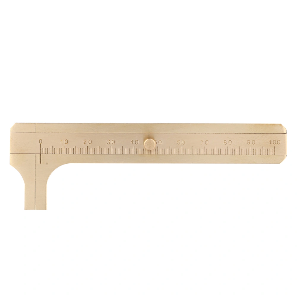 Brass Vernier Caliper Single Scale Jewelry Measuring Ruler 0-100mm