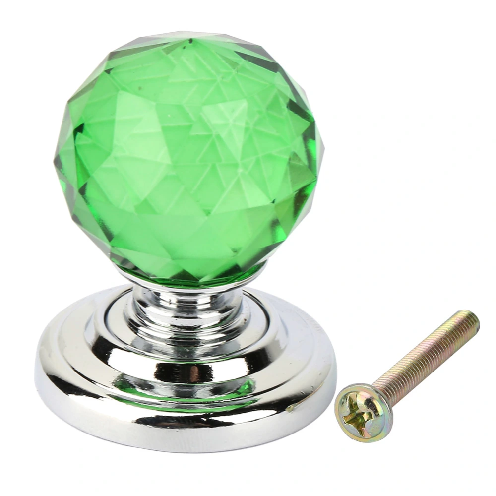 1PCS 30mm Diamond Shape Crystal Glass Pull Handle Cabinet Drawer Cupboard Knob (Green)