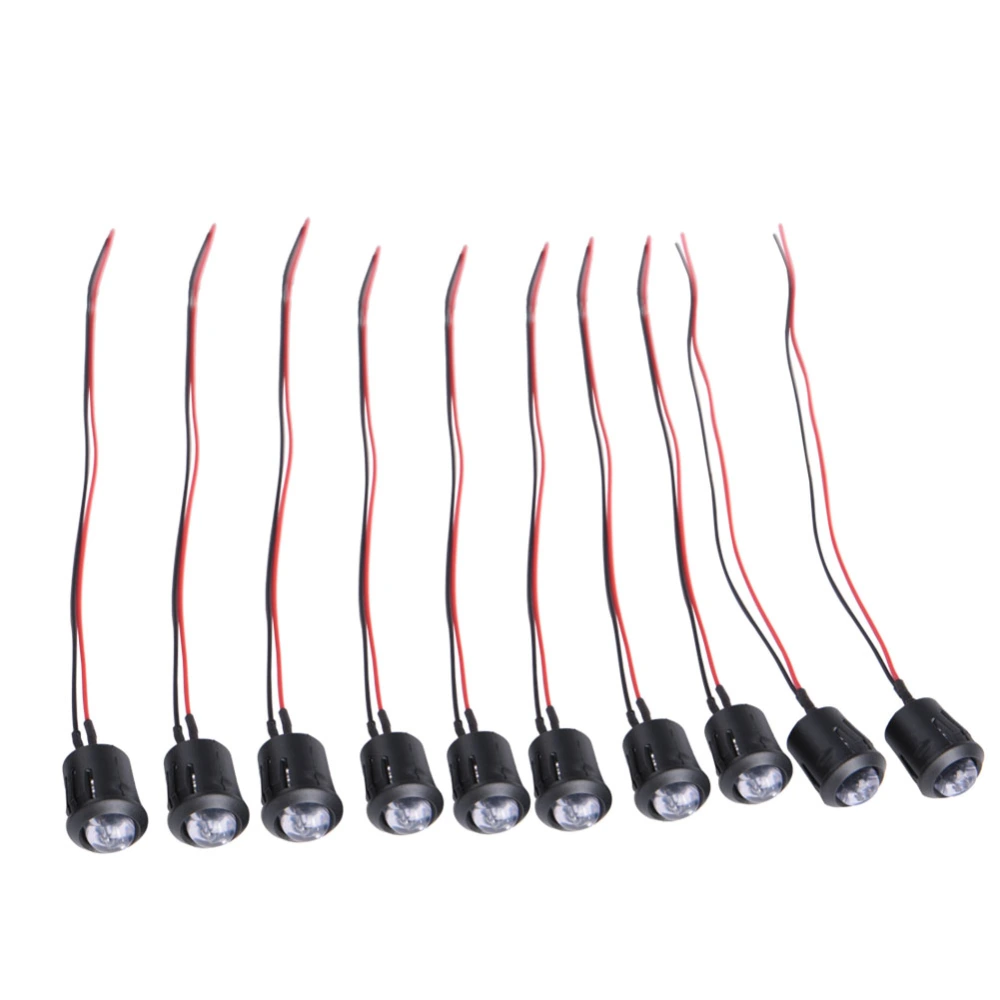 10pcs 12V 10mm Pre wired Constant LED Light Emitting Diode Ultra Bright Water Clear Bulbs (#05)