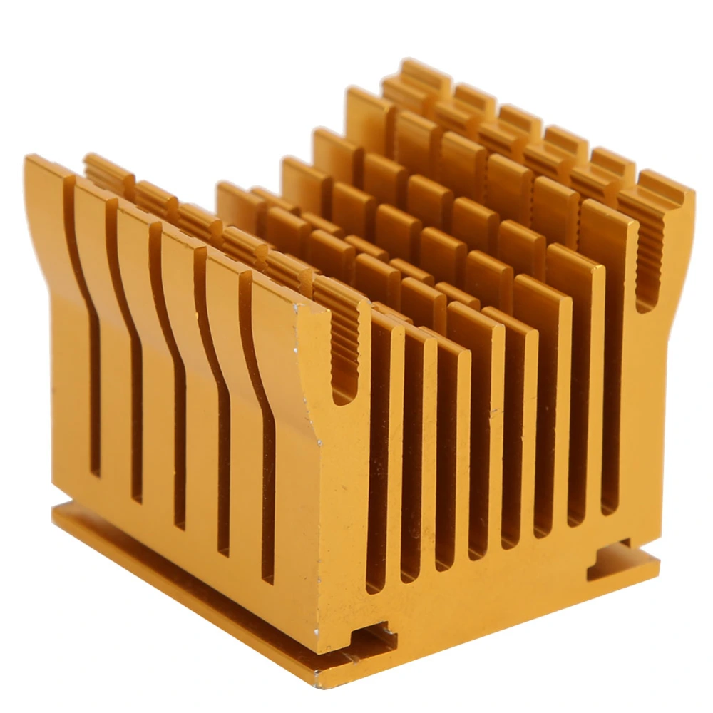 Heat Sink Gold Aluminum High Power Electronic Components Fit for Raspberry Pi 1/2/3 Generation 43x40x36mm