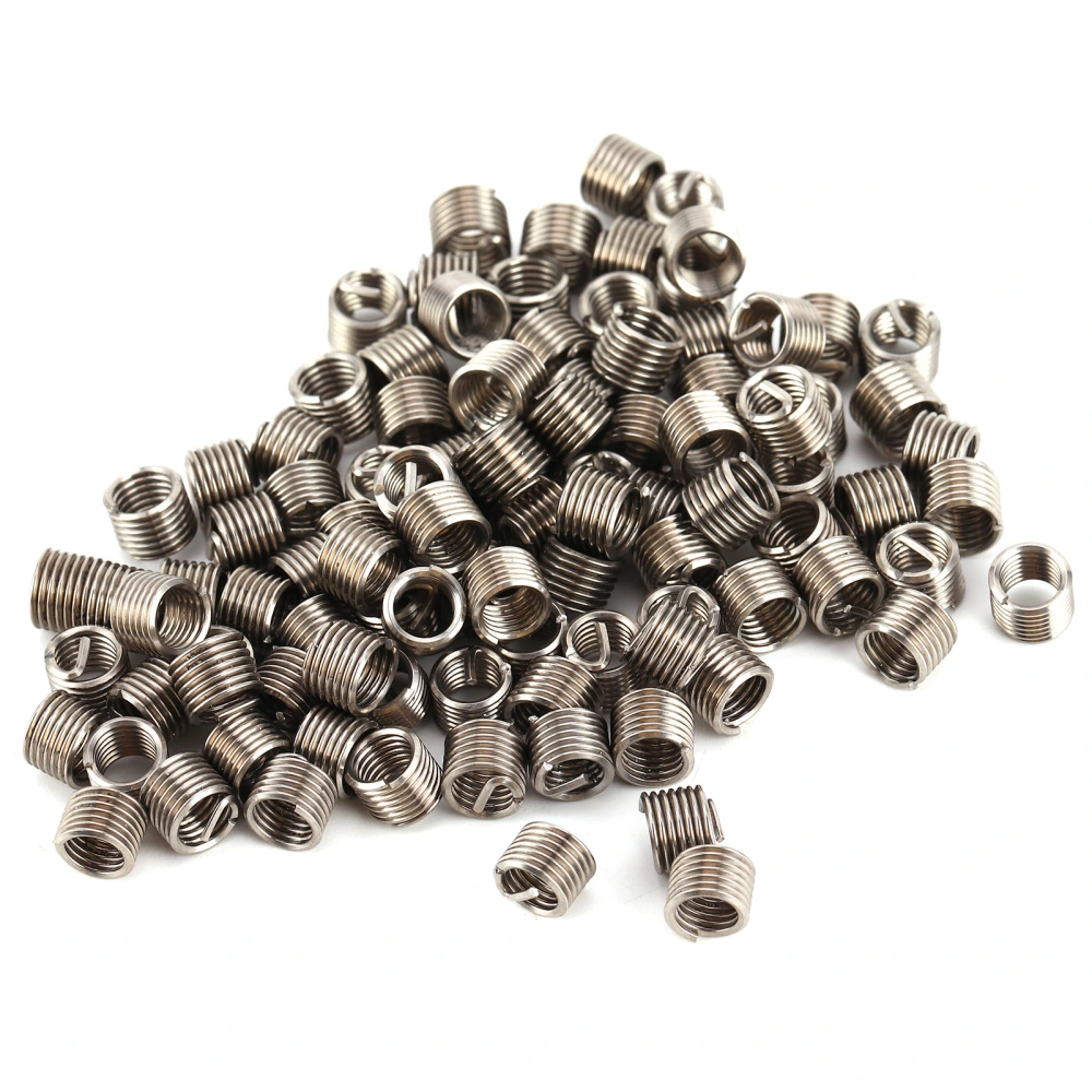 100pcs Thread Repair Insert Kit 304 Stainless Steel High Strength Thread Repairing Tool M5 x 0.8 x 1.5D