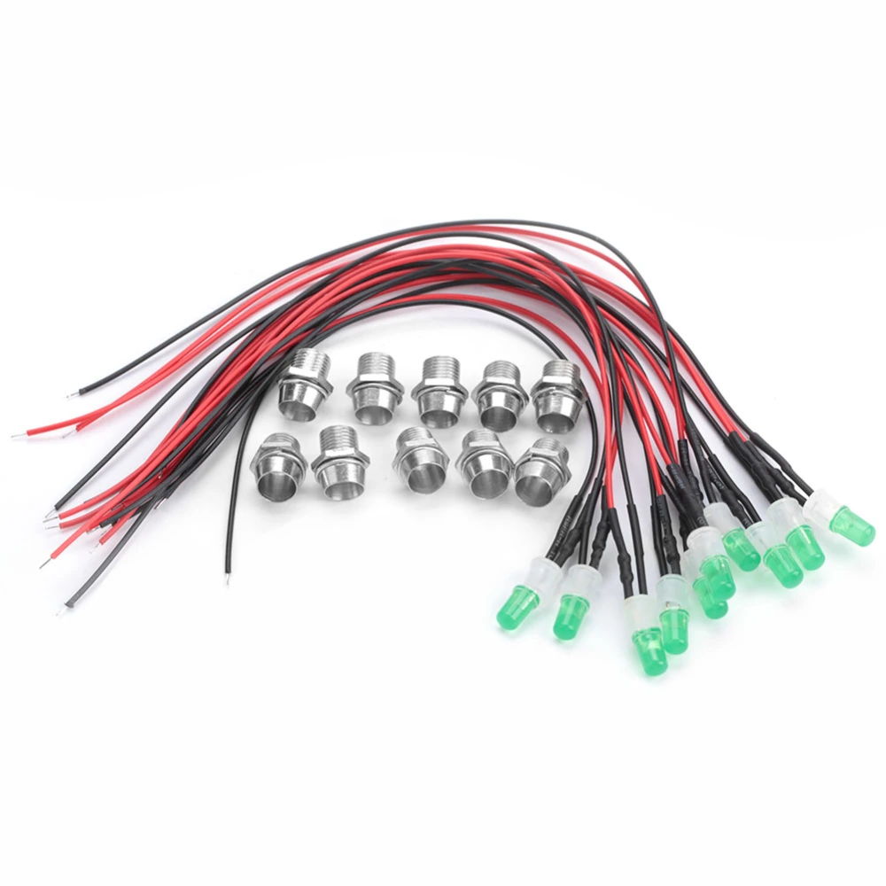 10pcs 12V 8mm Pre wired Constant LED Light Emitting Diode Ultra Bright Water Clear Bulbs (#05)