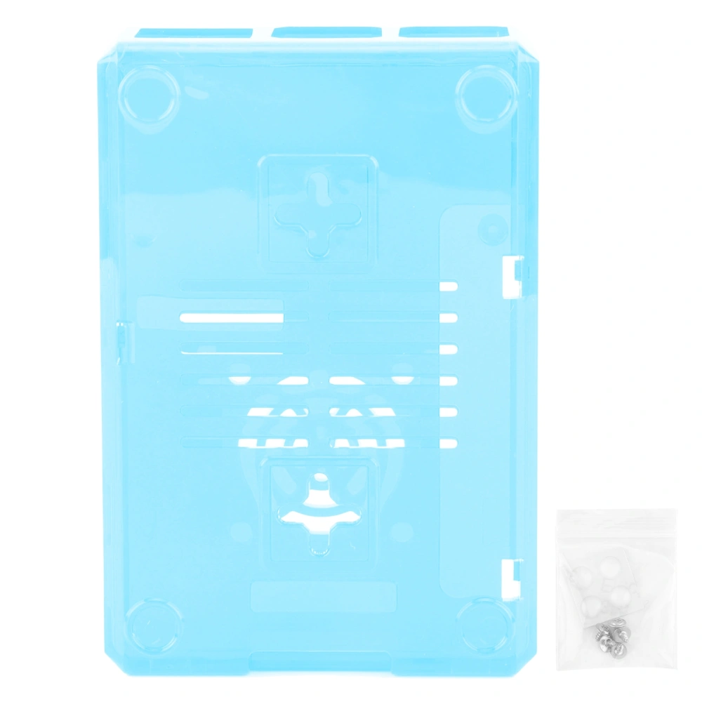 Shell Protective Box Frosted Case Cover ABS for Raspberry Pi 3B 3B+ E Style with Screws(Blue )