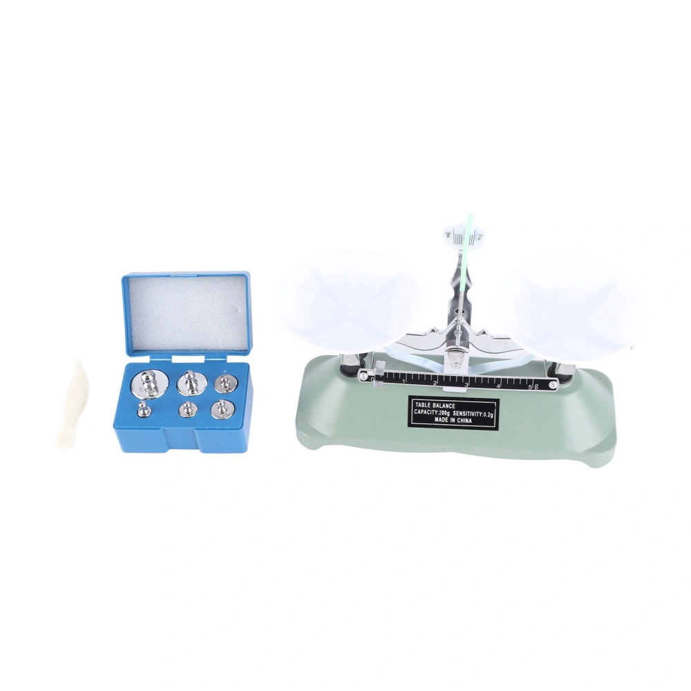 200g/0.2g Mechanical Tray Balance Scale with Weights Chemical Physics Laboratory Teaching Tool