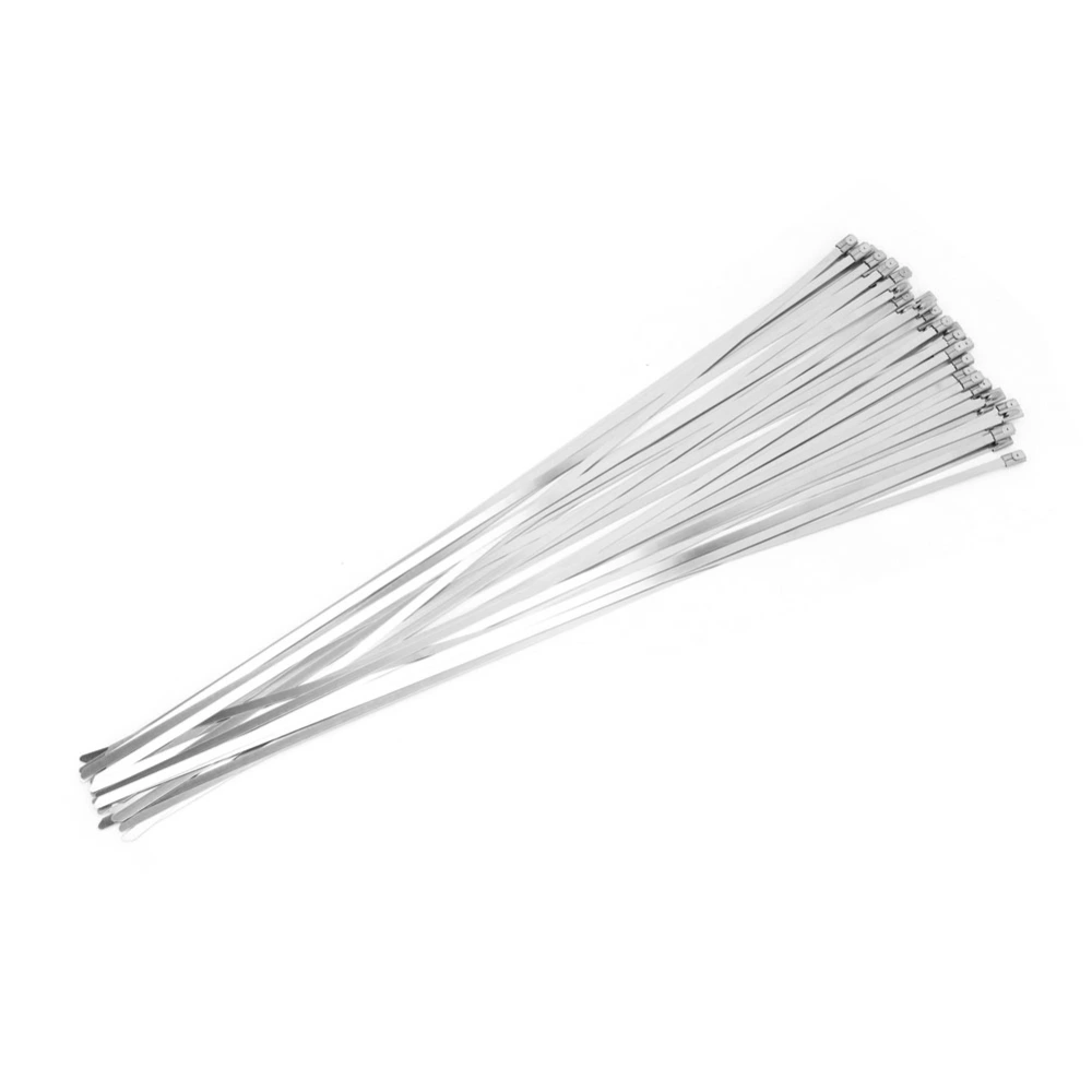 100pcs 4.6*450mm Stainless Steel Cable Tie Metal Self Locking Zip Tie Wrap Strap