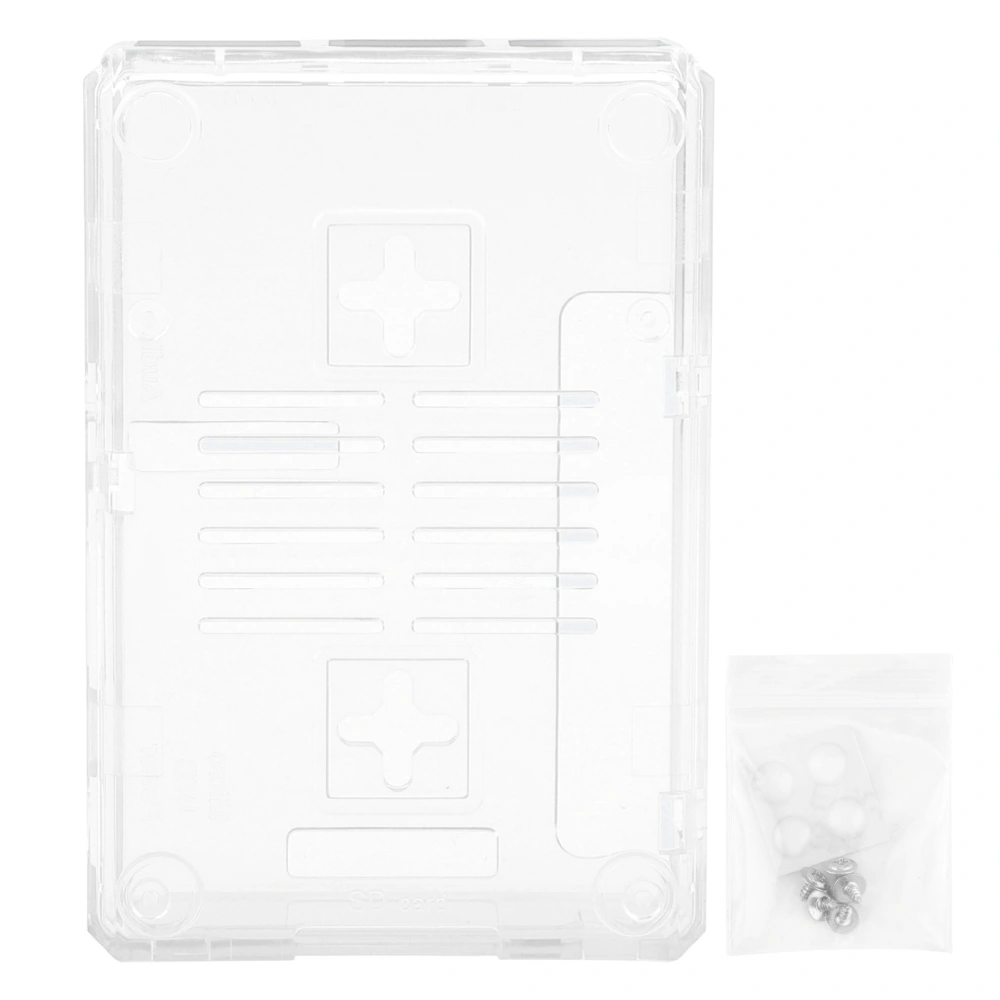 Shell Protective Frosted Box Case Cover ABS for Raspberry Pi 3B/3B+ D Style with ScrewTransparent