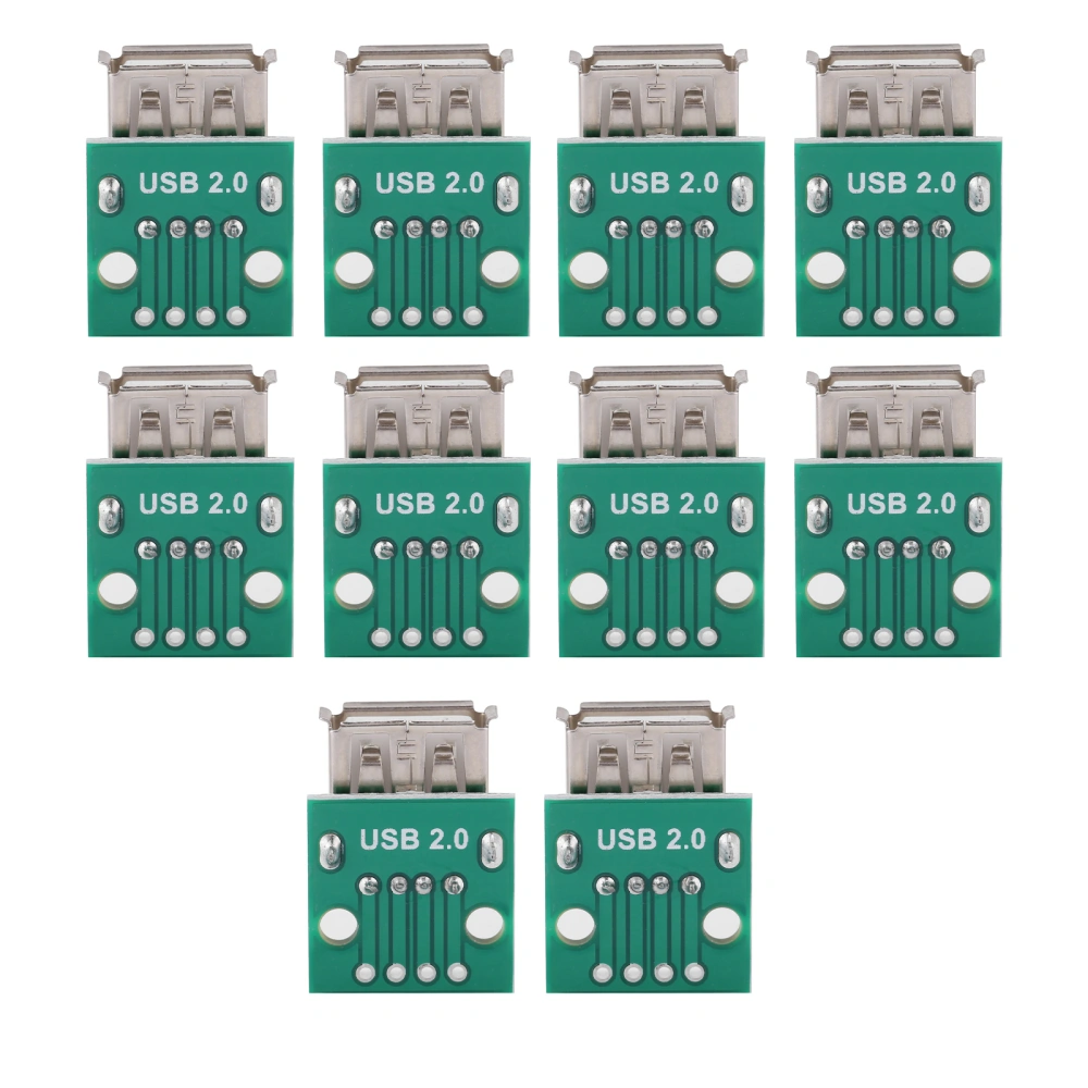 10Pcs USB Type A Female Socket Breakout Board 2.54mm Pitch Adapter Connector DIP