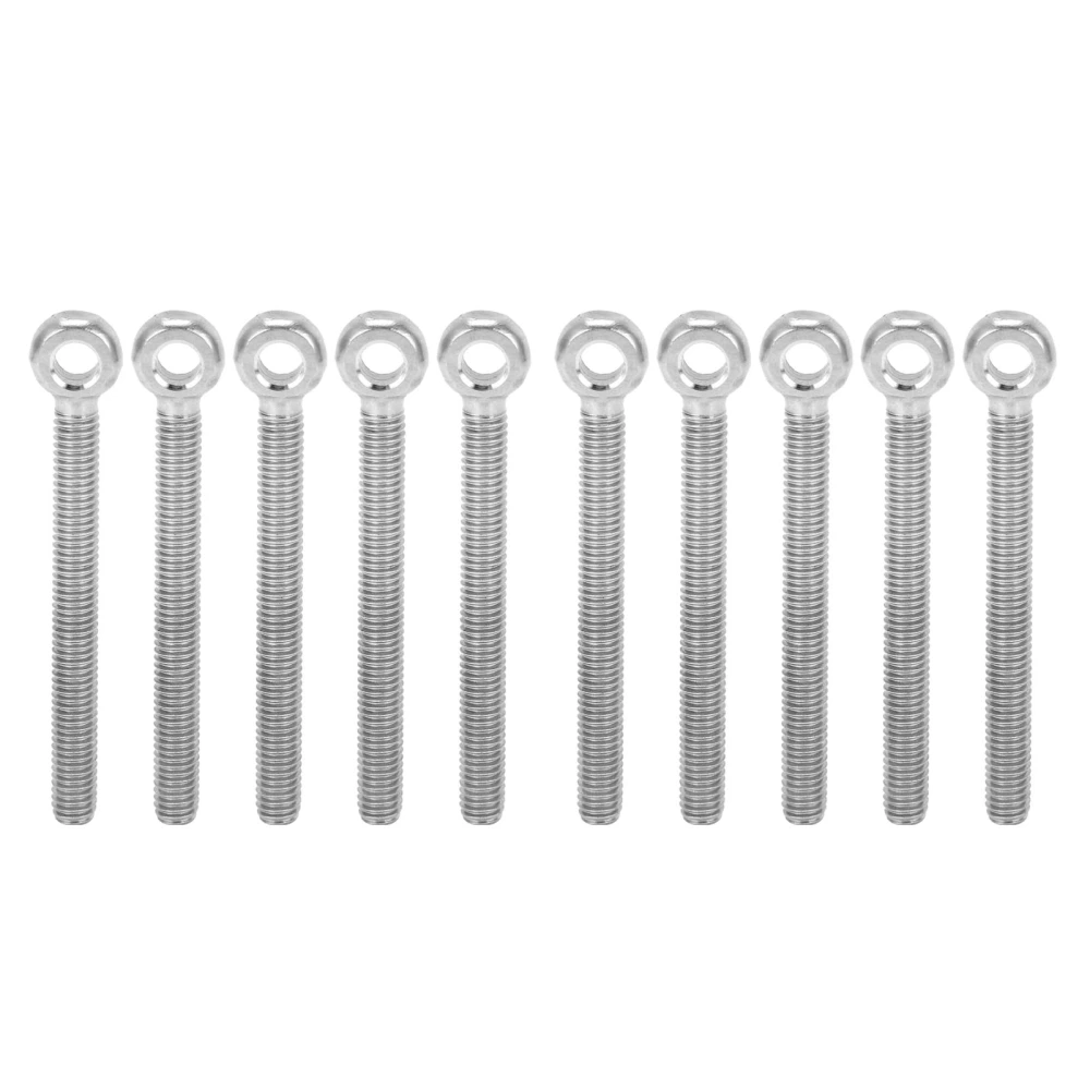 10Pcs Eye Bolts 304 Stainless Steel M6x60 Screws Hooks for Tightening Connecting