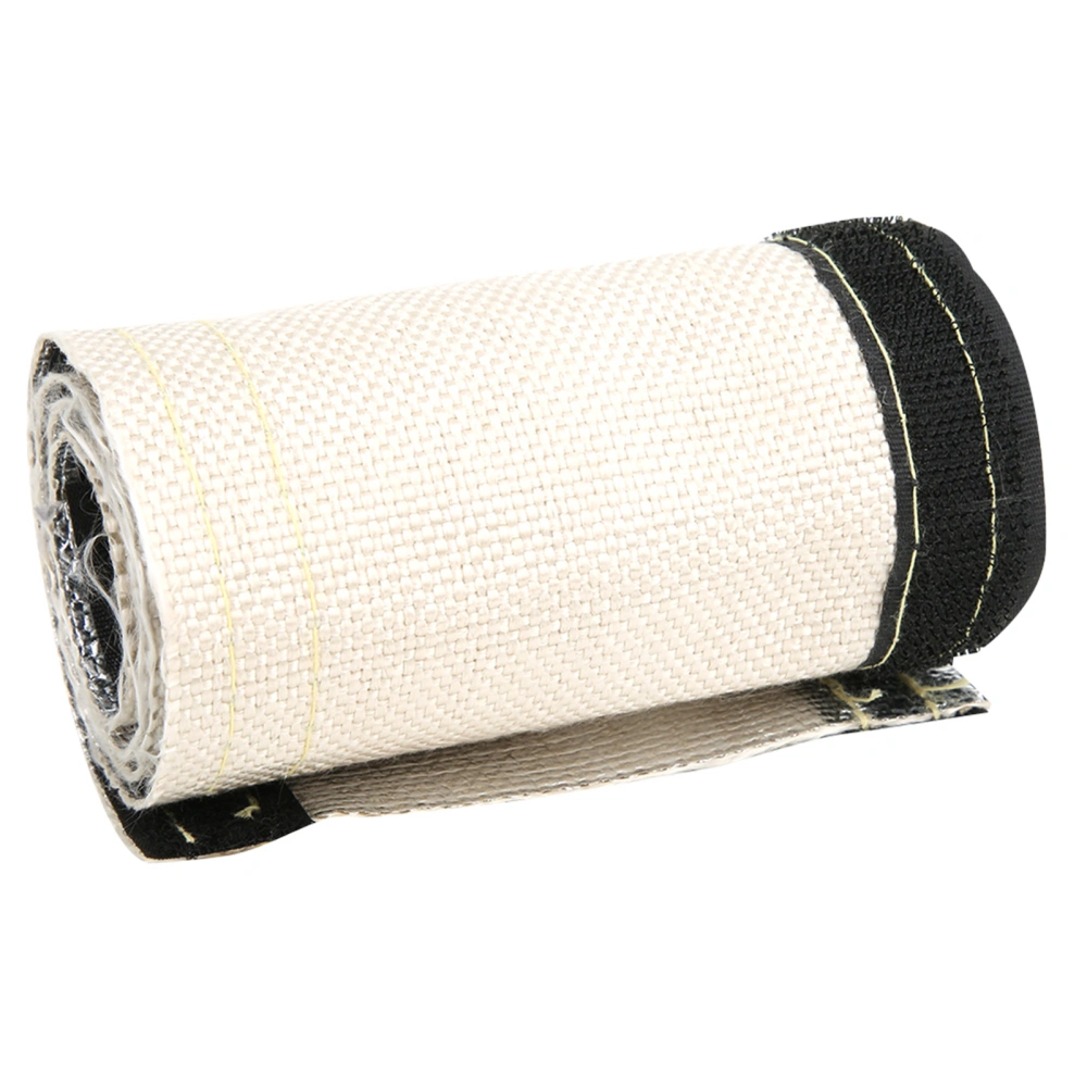 Insulated Wire Hose Cover Gray White Heat Shield Sleeve with Aluminized Outer Layer 600x106mm