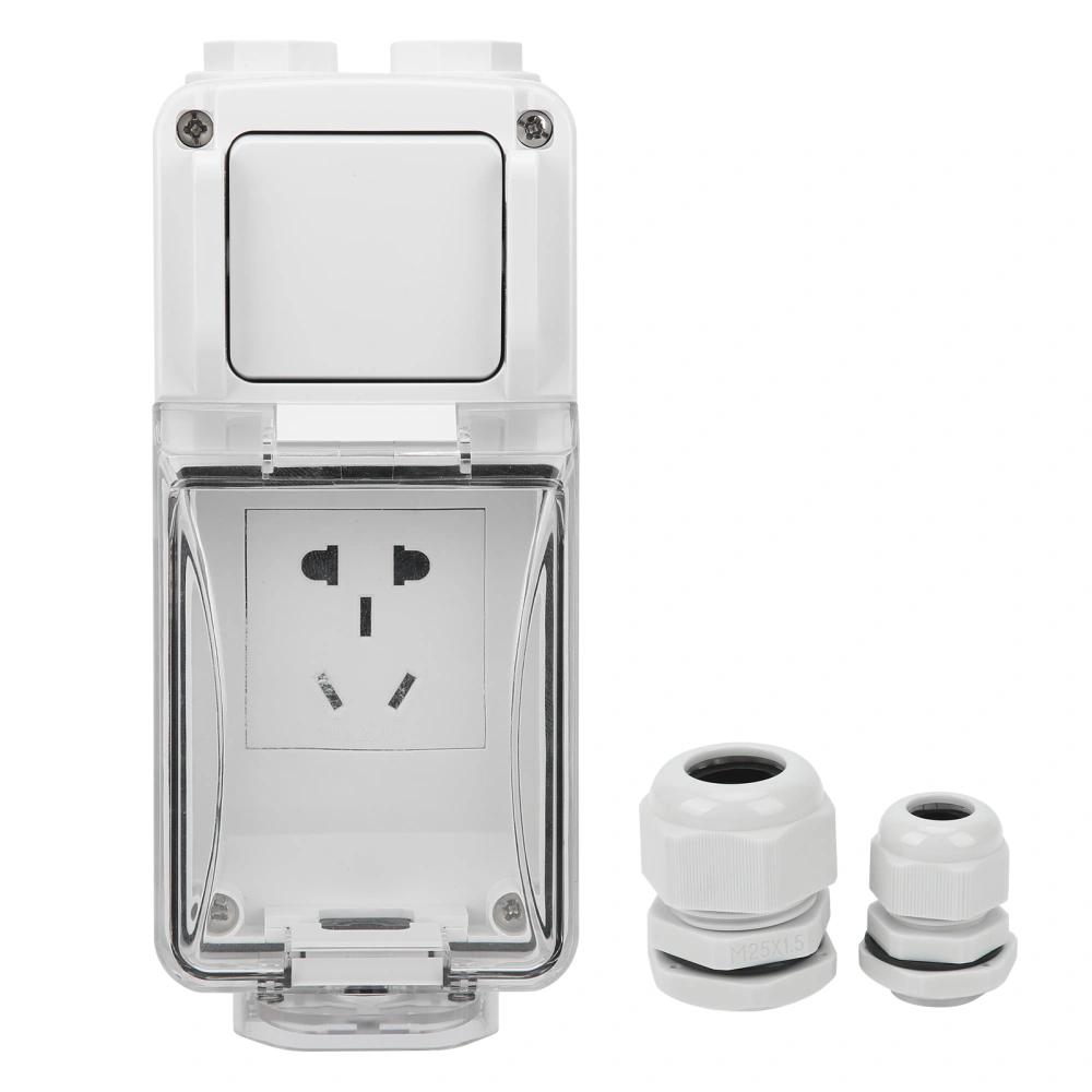 Outdoor Wall Socket 3 Holes Waterproof Switch Case ABS HoleFree Electrical Outlets