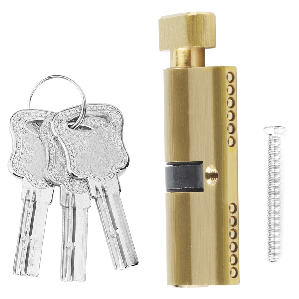 Copper Door Lock Cylinder 3 Keys Home Security Anti Theft Indoor Bedroom Entrance Lock Cylinder