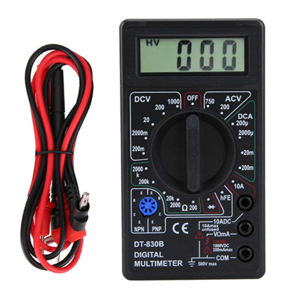 DT-830B Multifunctional Portable LCD Digital Multimeter Amp Volt Ohm Tester Voltmeter Ohmmeter MeterDT-830B Black