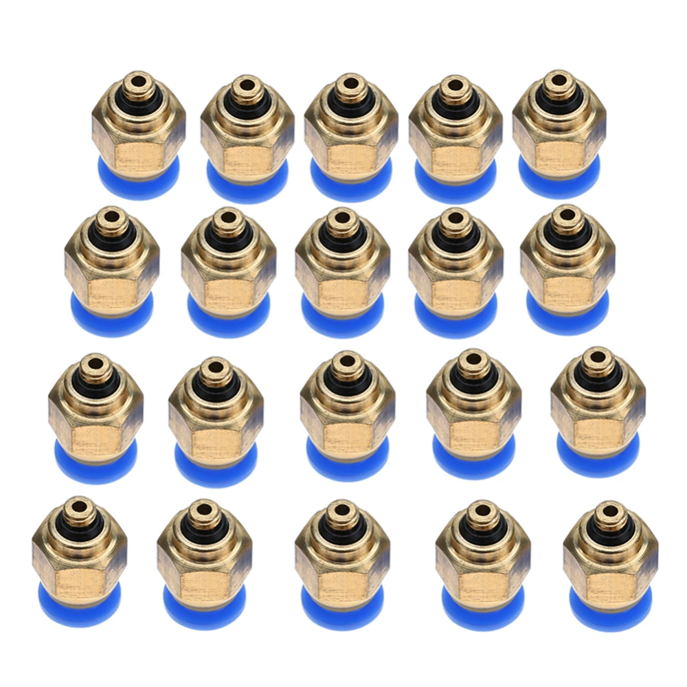 4mm Air Pipe Pneumatic Quick Fittings Male Thread Straight Push In Connector (PC4-M5 20pcs)