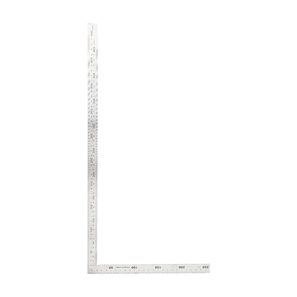 Stainless Steel 500x250mm 90 Degree Right Angle Ruler Measurement Square Tool (#02)