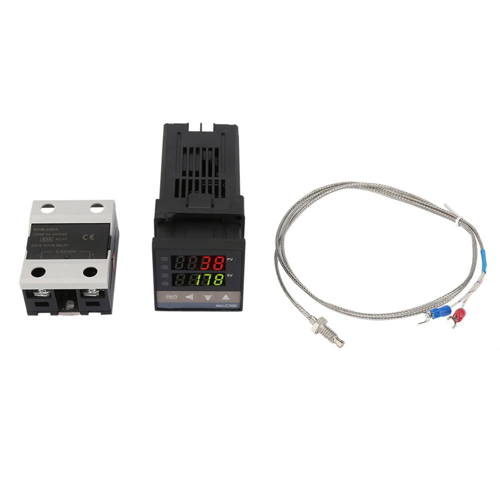 0℃~1300℃ Alarm REX C100 Digital LED PID Temperature Controller Thermostat Kit AC110V 240V