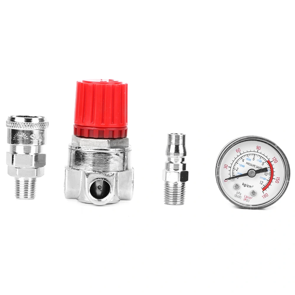 Pressure Regulator Switch Control Valve Gauge with Male/Female Connector for Air Compressor