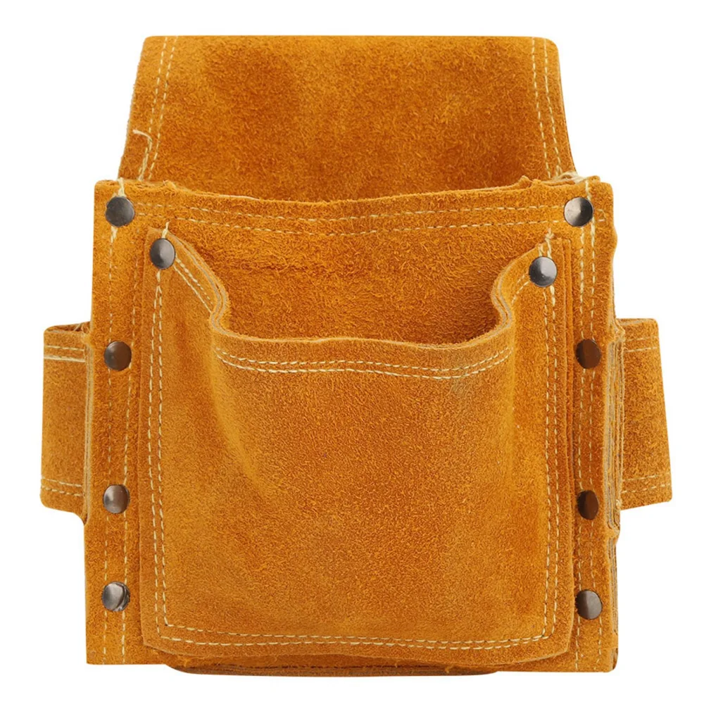 Tool Waist Bag Multifunctional Wearable Thickened Cowhide Hardware Tool Storage Toolkit