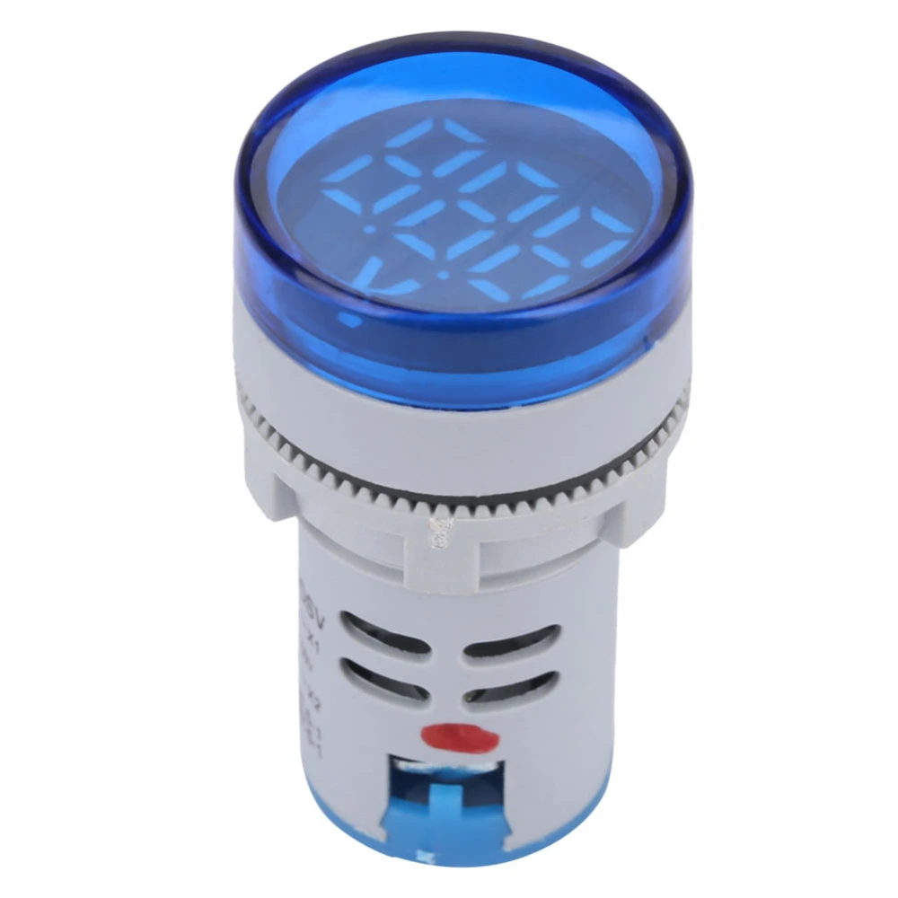 LED Voltmeter Signal Light Digital Display DC Voltage Meter Indicator Round Lamp Tester (Blue)