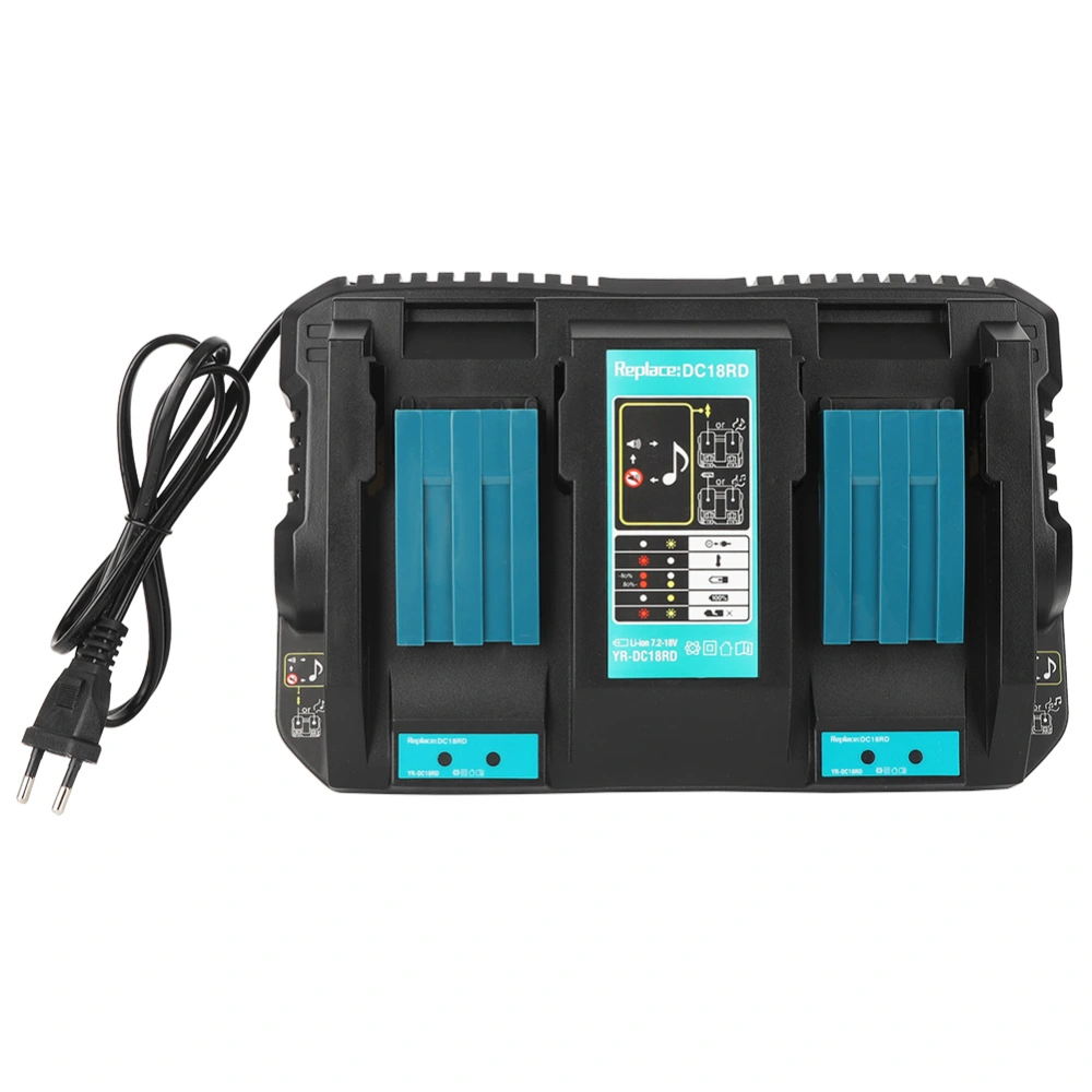 Double Battery Charger with USB Interface DC18RD Fit for Makita BL1830 Bl1430 14.4-18VEU Plug 110-230V