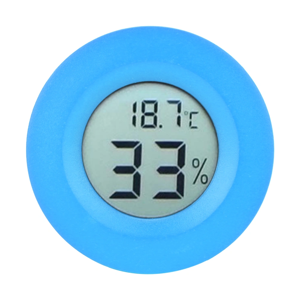 Mini Circular Embedded Digital LCD Thermometer Hygrometer Humidity Temperature Meter IndoorBlue