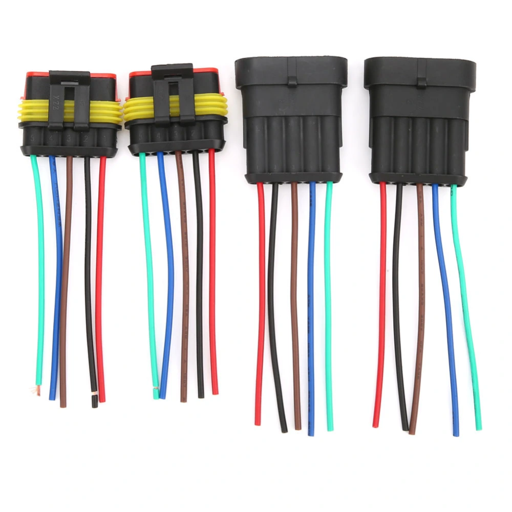 2 Sets 4/5/6 Pin Car Waterproof Electrical Connector Plug with Wire Cable5P