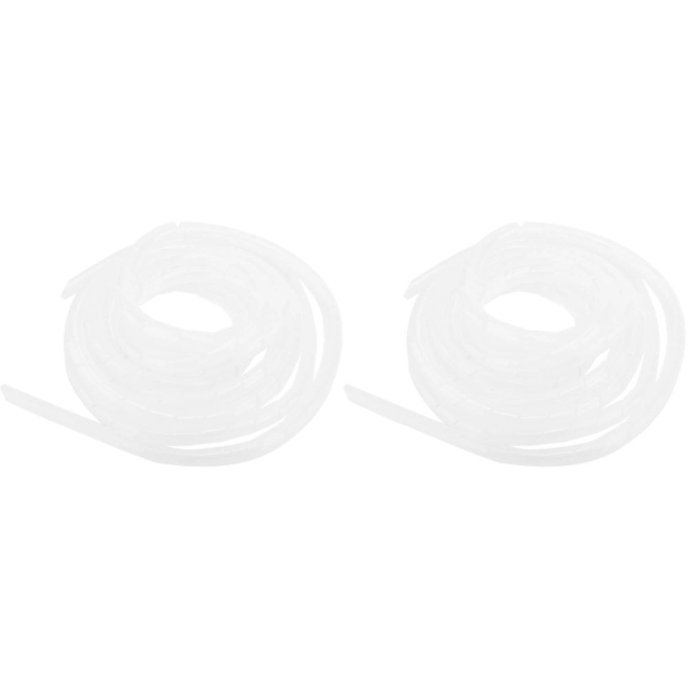 2 Package Wire Protector Spiral PP Wire Cable Protection Accessory Wire SleeveWhite 14mm