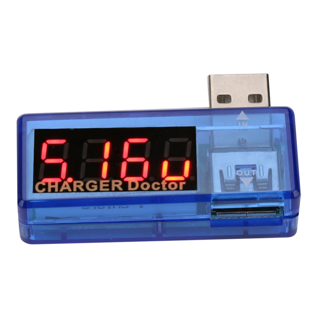 USB Charger Tester Voltmeter Ammeter Voltage Monitor Current Meter Detector (Blue)