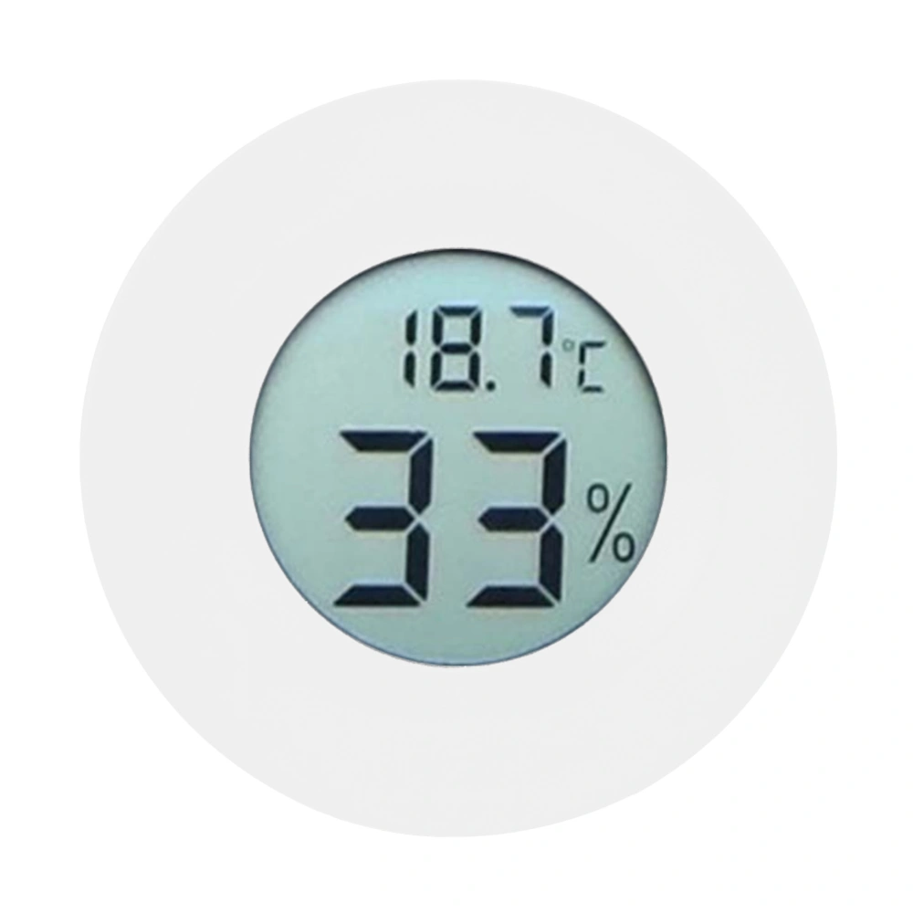 Mini Circular Embedded Digital LCD Thermometer Hygrometer Humidity Temperature Meter IndoorWhite