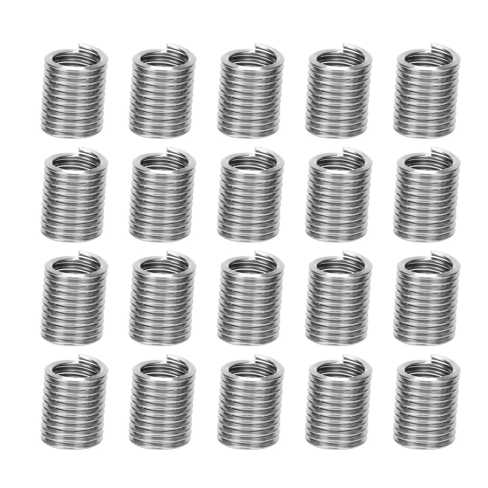 20Pcs Thread Inserts Male Female Reducing Nut Repair Tool Stainless Steel Fastener M1/12-13x2D