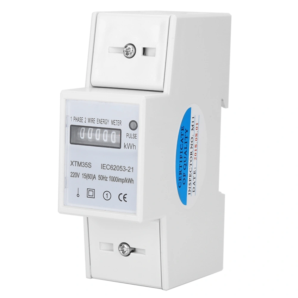 XTM35S 220V Digital 2P Din Rail Electric Meter Electronic KWh Meter