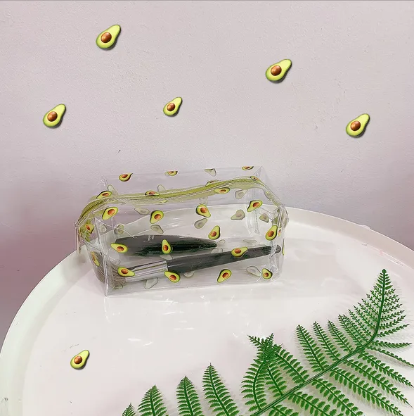 Transparent Printed Makeup Bag, Waterproof PVC Cosmetic Storage Pouch