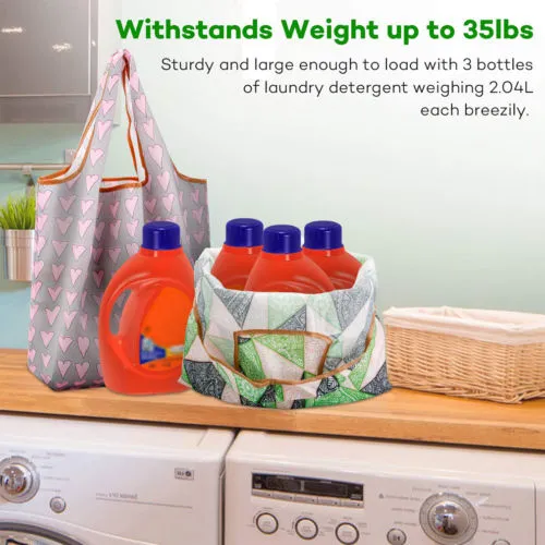 Large Capacity Two Piece Shopping Carrier,Repellent Foldable Tote Bag