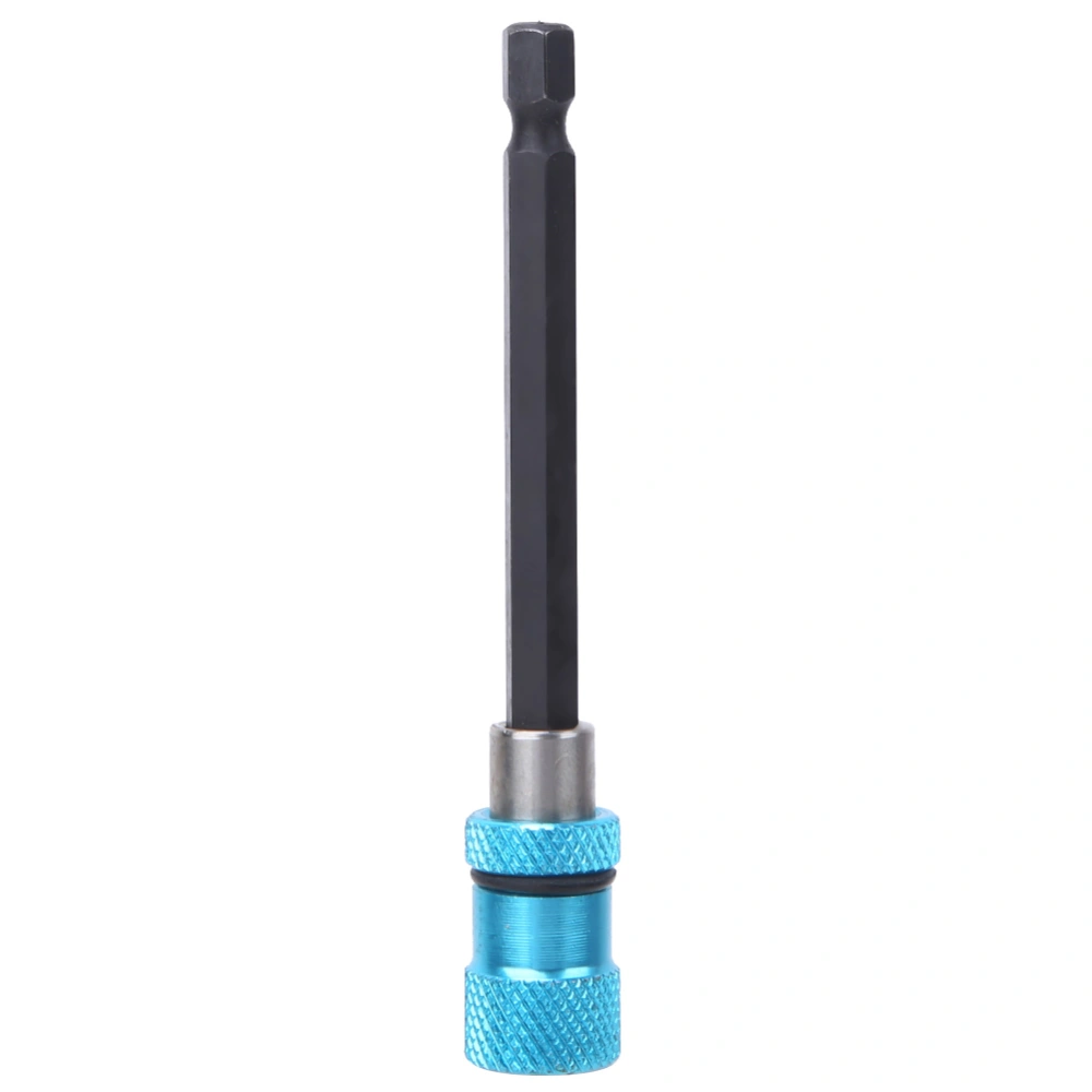 Blue 1/4in Shank Screwdriver Bit Holder Stainless Steel Quick Release Magnetic Bit100mm